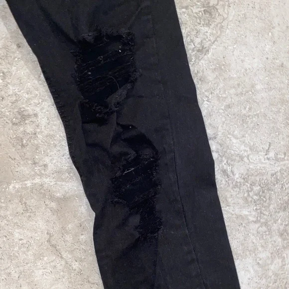 Wild Fable Women's Size 0 Black Denim Highest Rise Ripped Skinny Jeans - Picture 3 of 6